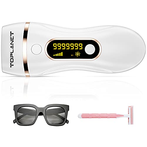 TOPLANET Laser Hair Removal, Laser Hair Removal for Women with 999,999 Flashes, Permanent Hair Removal Professional Hair Removal for Arm Body Bikini Leg, Painless Hair Removal Device for Home Use.