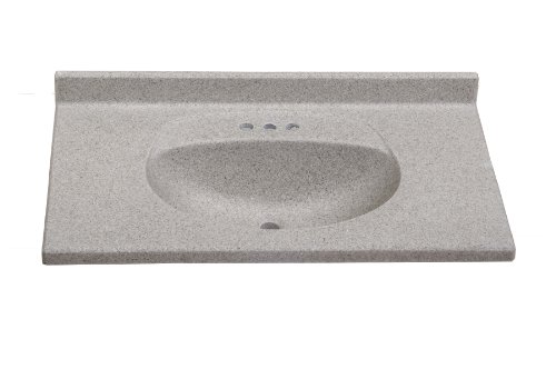 Imperial FB3722CAPSS Olympic Oval Bowl Bathroom Vanity Top, 37-Inch Wide by 22-Inch Deep, Cappuccino Matte Finish