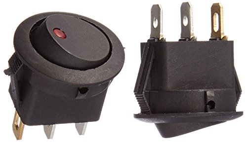 Install Bay Round Rocker Switch with Red Led No Leads 5 Bag- IBRRSR