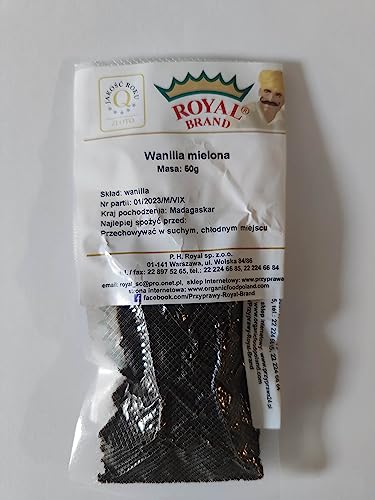 Royal Brand Vanilleschoten gemahlen | Vanillepulver 50 g / 100% reines gemahlenes Vanillepulver