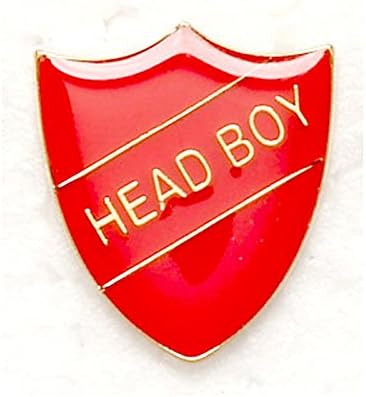 KingsofprezziesHead Boy Enamelled School Metal Shield Pin Badge In Red