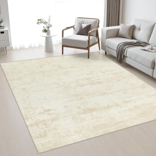 FXRHLP Area Rug Living Room: 4x4 Modern Washable Indoor Soft Carpet Beige | For Bedroom Dining Room Farmhouse Nursery Hallway Office,Modern Abstract,Machine washable,Non-Slip,Stain Resistant,Indoor