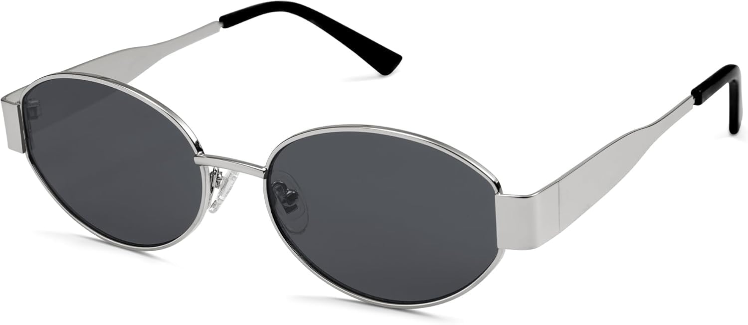 CREEK Retro Oval Sunglasses for Women & Men | Trendy Metal Sun Glasses Classic Shades | UV400 Protection
