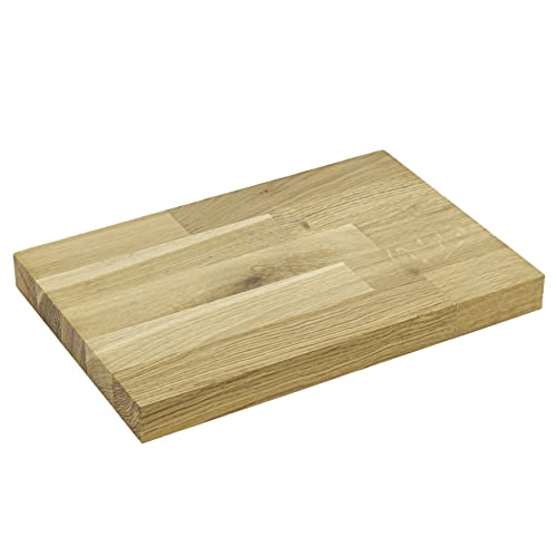 Wooden Solid Oak Chopping Board 300mm x 200mm x 27mm | Premium Reversible European Hardwood Cutting Board Serving Platter | Easy Clean Treated Wood Surface