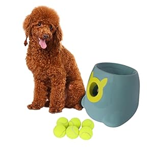 ptlsy-Automatic-Dog-Ball-Launcher-Interactive-Puppy-Pet-Ball-Indoor-Thrower-Machine-for-Small-and-Medium-Size-Dogs-3-Balls-Included-2-inch Interactive Ball Thrower Machine for Puppies
