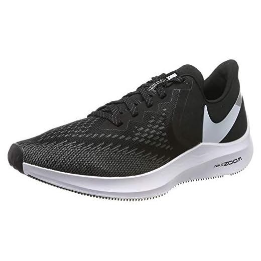 Nike herr Zoom Winflo 6 friidrott sko, Svart vit mörkgrå Mtlc Pla - 42.5 EU