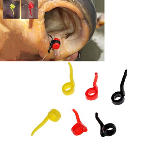 YIJU 108pcs Pesca de Carpa, Mangas Alinhadoras Mangas de Gancho, Cabeleiras de Carpa