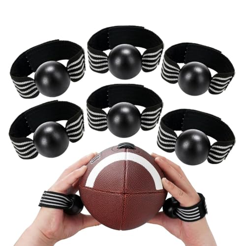 Pteanecay 6PCS Football Catching Trainer Band, Rugby Football Catching Receiver Trainers, Volleyball Catching Training Hand Strap, Black&White