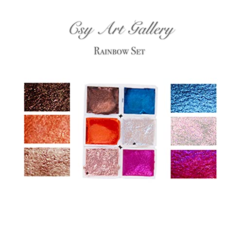Csy Art Gallery Handmade Metallic Watercolor Paint (Rainbow) - 2