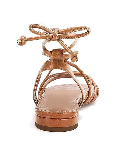 Ermonn Women's Lace-up Flat Sandals Strappy Open Toe Slingback CrissCross Casual Summer Slides4