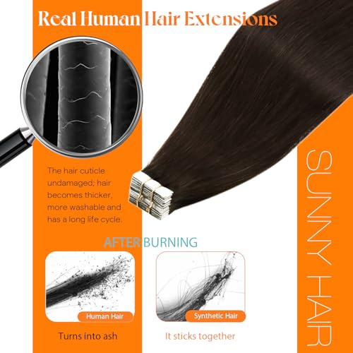 Image of Sunny Hair Tape in Extensions Brunette Darker Brown 100g 40PCS