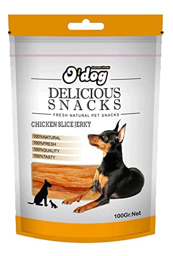 O'Dog Chicken Slice Jerky No Artificial Colours Flavours or Perservatives, A 100% Natural Delicious and Healthy Treat 100 GMS 1 Piece