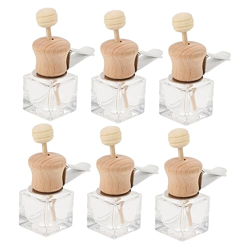 NOLITOY アロマテラピーボトル ガラス製 エッセンシャルオイルディフューザー 車用 香水瓶 車内芳香剤 6個入り