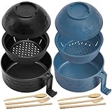 Romooa 2 Sets Microwave Ramen Bowl 40 oz Wheat Fiber Portable...
