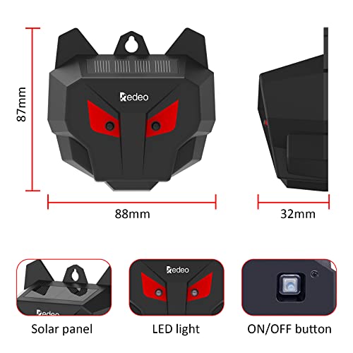 Redeo Solar Nocturnal Animal Repeller Predator Control Light Coyote Repellent Devices Waterproof Fox Raccoon Skunk Deer Deterrent With Red Led Lights For Garden Farm Chicken Coop #TOP6
