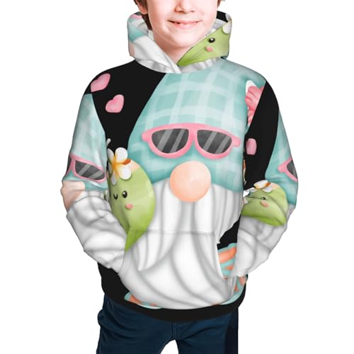 Summer Gnome Kids Pullover Hoodies Boys Sweatshirts Girls Athletic Clothes with Pocket2