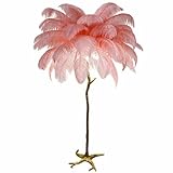 DDZJTPP Federlampe,Stehlampe Aus Natürlichen Straußenfedern,120/150/170Cm,Einfache Moderne Hohe...
