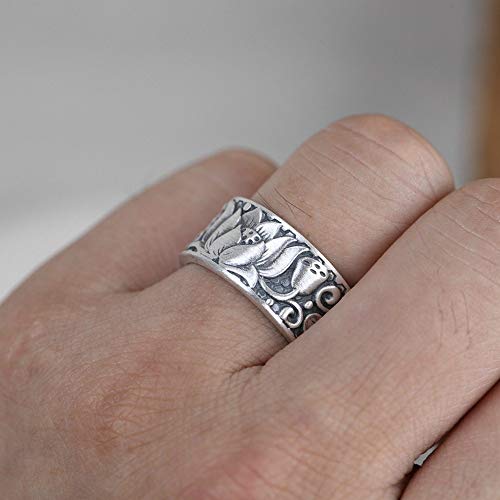 Bague Heart Sutra S925 ajustable résolvant les problèmes de taille de doigt - 2
