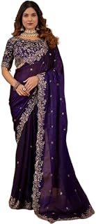 Bhagyavati Designer Designer Sequins and Jari Thread Embroidery Work Saree with Elegant Border and Intricate Cutwork Detai... Price In India