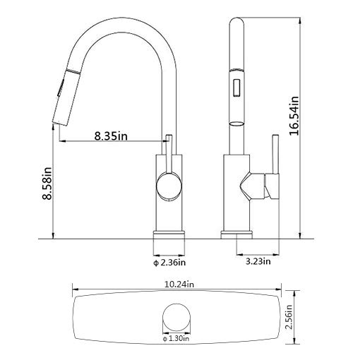 Forious Gold Kitchen Faucet With Pull Down Sprayer, Kitchen Faucet Sink Faucet With Pull Out Sprayer, Single Hole And 3 Hole Deck Mount, Single Handle Copper Kitchen Faucets, Champagne Bronze #TOP6