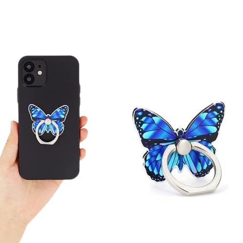 Renyke Cell Phone Finger Stand, 360°Rotation Phone Ring Stand Holder, Kickstand Hand Finger Grip (Universal) (Butterfly Blue) (B0CP247NXC) Amazon Price History, Amazon Price Tracker