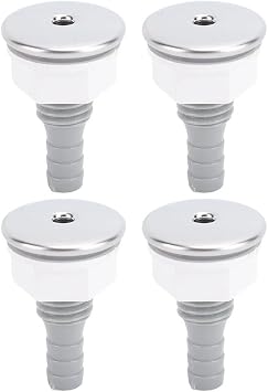 4PCS BathTUBs Bubble Jet Nozzle, PVC Straight Spa Air Jet Replacement, for Hot TUBs Pool Massage Accessories, Spa Bubble Jet Fitting