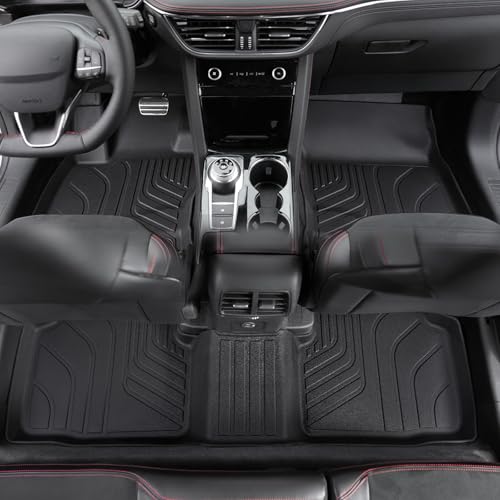 Image of Floor Mats for Ford Escape 2020-2026, All Weather Floor Mats Trunk Cargo Liner with Backrest Protectors and Door Sill Guards Accessories, Full Coverage Set (Not fit Hybrid Model)
