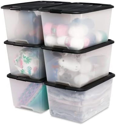 Iris Ohyaa, Boîtes rangeent plastique avec couvercle 2en 1 et Clips