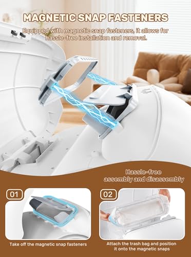 Automatic Litter Box, (2026) Multi-Function Upgrade Robot Self Cleaning Litter Box for Multiple Cats, 65L+9L Extra Large, APP Control, Deodorization, 3 Rolls Litter Bag Liners, 1 Odor Eliminator - Image 6