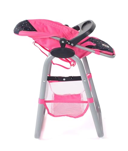 Bayer Chic 2000 - Puppenhochstuhl für Kinder von 3-8 Jahren, Hochstuhl für Puppen, Puppenmöbel, Puppenzubehör, Konfetti pink, 655-84