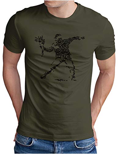 T-shirt manches courtes homme vert XXXL col indéformable qualité durable