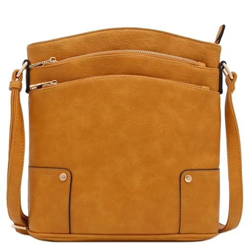Image of ALYSSA Triple Zip Pocket Large Crossbody Bag