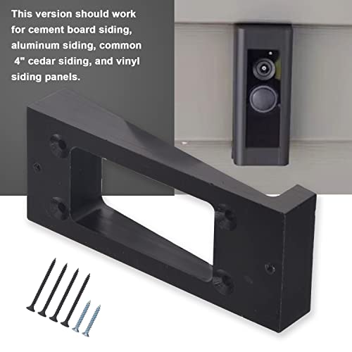Mwedp Doorbell Vinyl Siding Mount - Angle Adjustment Mount Wedge Compatible With R-Ing Pro Doorbell For Standard Style Siding (4" Standard Vinyl, Black) #TOP3