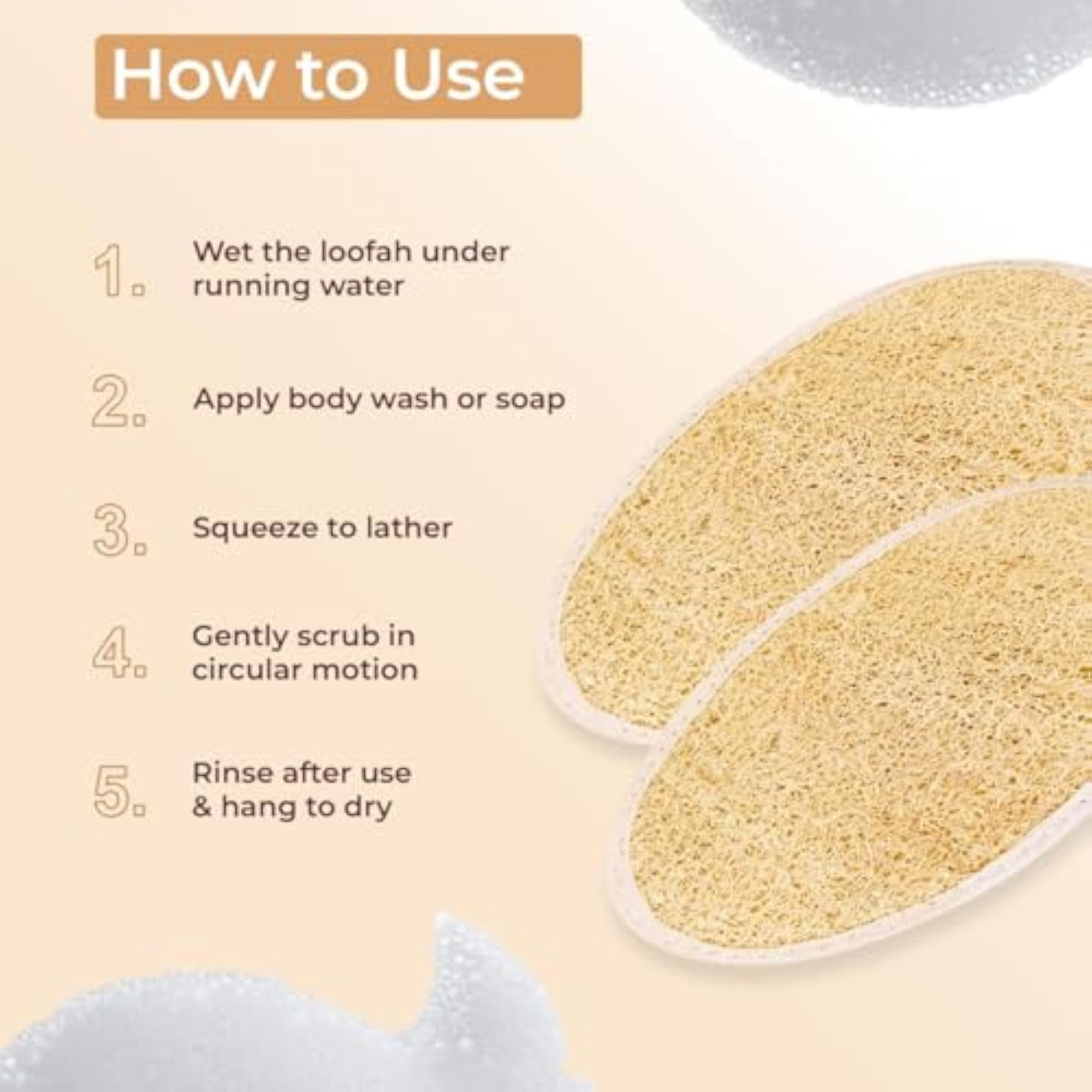 Eco-Friendly Natural Loofah Scrubber, Organic Body Exfoliator
