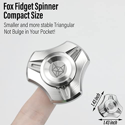 Image of FREELOVE Premium Metal Fidget Spinner for Adults, Stainless Steel Heavy Silent Spinner with Precision Bearing, Small Office Desk Toy & EDC for Stress Relief Focus ADHD, Mini Silver