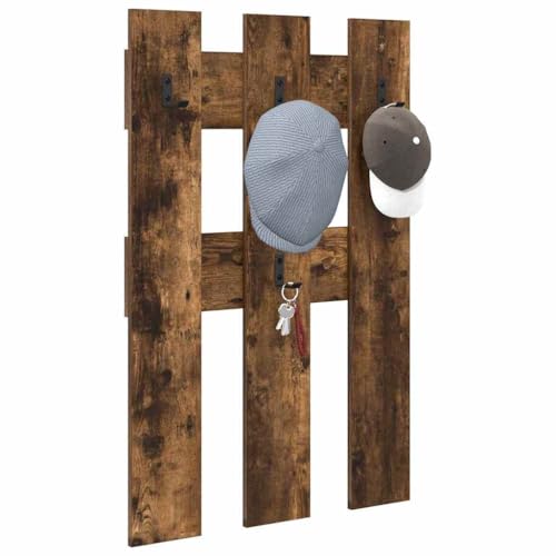 Perchero de pared roble ahumado de 65 cm, la solución de almacenaje vertical para ropa y bolsos 4