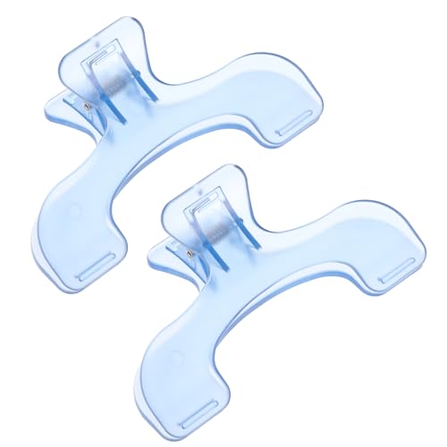Larrel 2 Stück Starke Buchklammern Transparent Blau Buchseitenhalter Clip Buchleseöffner Zubehör Seitenhalter Tragbare Lesebuchseitenhalter Multifunktionale Praktische Buchklammern Buchseitenhalter