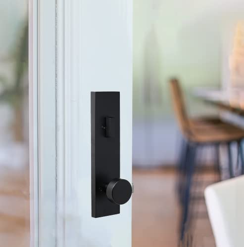 Weslock 0662542420020 Addy Entry Handle With Mesa Knob (Dummy Handleset, Matte Black) #TOP2