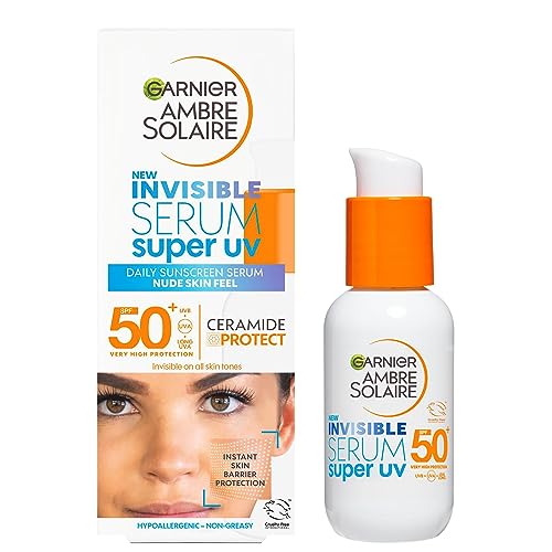 Garnier Ambre Solaire Serum Invisible Super UV - Sérum protector solar ultraligero e invisible, 30 ml