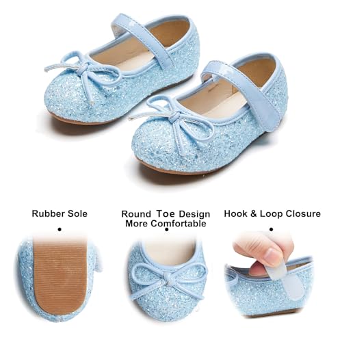 Image of Felix & Flora Toddler Flower Girl Dress Shoes - Girl Ballet Flats Party School Shoes Wedding