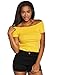 Produktbild Urban Classics Damen Ladies Off Shoulder Rib Tee T-Shirt, Gelb (Chrome Yellow 01148), X-Small (Herstellergröße: XS)