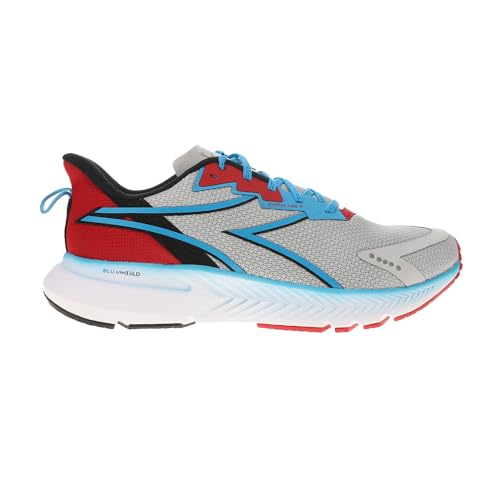 Diadora Mens Mythos Blushield Volo 4 Running Sneakers Shoes - Blue, Grey, Red, Blue, Grey, Red, 9.5 UK