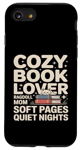 Cozy Book Lover Ragdoll Mom �\�t�g�y�[�W �Â��Ȗ� �X�}�z�P�[�X iPhone SE (2020) / 7 / 8 �p