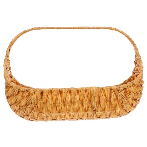 Cabilock Cesta Portátil Tejida Mano para Picnic y Jardín con Alta Capacidad Cesta Multifunción para Frutas Verduras y Flores Organizador Decorativo Resistente y Versátil