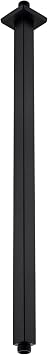 BESTILL 24 Inch Matte Black Ceiling Mount Shower Arm and Flange, Square Rain Shower Arm