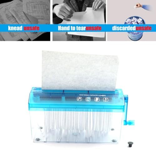 Image of Inditradition Manual Paper Shredder Machine | Hand Operated Paper Cutter | A4 Paper Compatible, Strong Steel Blades (Transparent)
