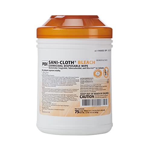 Sani-Cloth Bleach Germicidal Disposable Wipe 75 Ct #TOP5