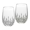 Waterford lismore essence stemless white wine pair 2 count pack of 1 clear  urban country home decor