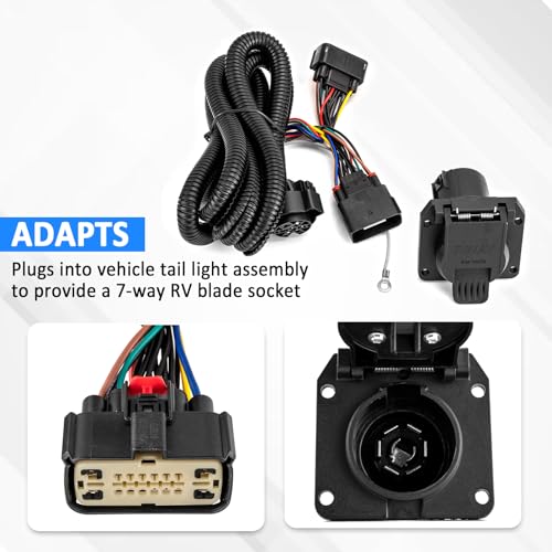Image of Wsays 7-Pin Trailer Wiring Harness Plug & Play Fit F150 2015-2020 8th Gen