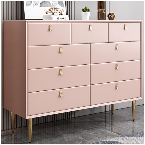 FICHET Commode Blanche Commode à 9 Tiroirs, Dressers Bedroom Funiture, Rock Slab Countertop Wood Dresser, Chest of Drawers Dresser for Bedroom, Larger Drawer...